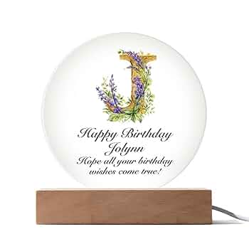 ♡お誕生日プレート♡ 【⑥ジュエルハート】 Amazon.com: Happy Birthday Jolynn v02 - Circle Acrylic